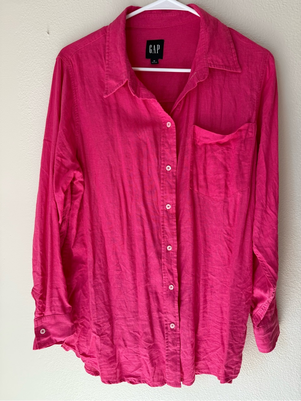 GAP Women's Hot Pink Button-Down Shirt
